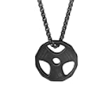 AILUOR Men Women's Dumbbell Pendant Necklace Stainless Steel Couples Barbell Pendant Fitness Gym Sports Dumbbell Weight Lifters Barbell Chain Jewelry