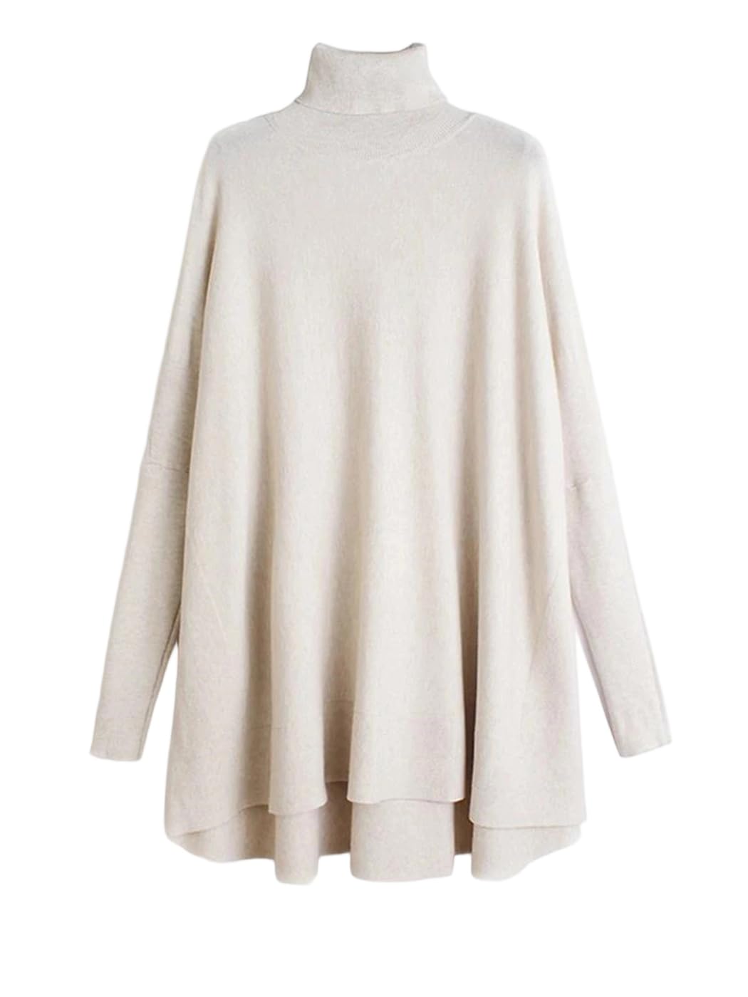 Womens Knit Sweater High Neck Loose Fit Long Sleeve Pullover Thick Casual Spring Autumn Top