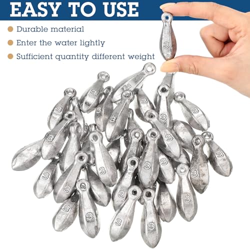 Glimin 27 Pcs Bank Sinker Fishing Sinkers Weights Bank Weights for Ocean Saltwater Freshwater Surf Bass Catfish Fishing Casting Gear Tackle (3 oz)
