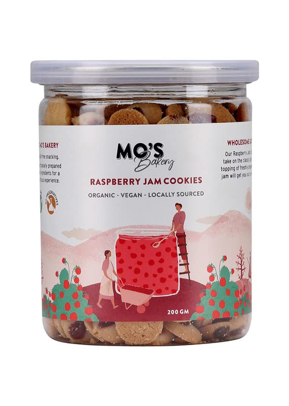 Mos Raspberry Jam Cookies, 200G | Clean Snack with Richness of Raspberry | Vegan | 100% Natural & Preservatives Free (B092ZRF96X) Amazon Price History, Amazon Price Tracker