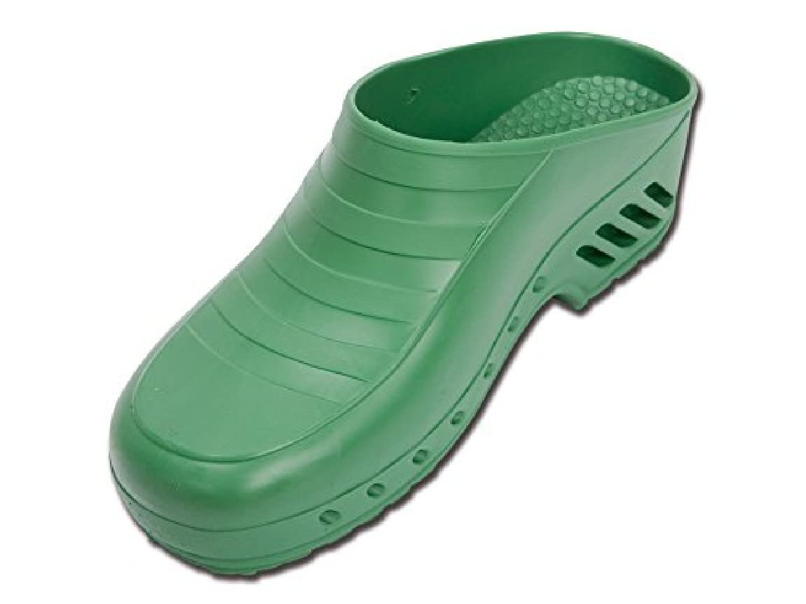 Gima - Anatomische, rutschfeste, antistatische Antischock-Unisex-Berufsclogs, ungelochter Oberteil, seitliche Löcher, Grün, EU-Größe 43-44, 1 Paar