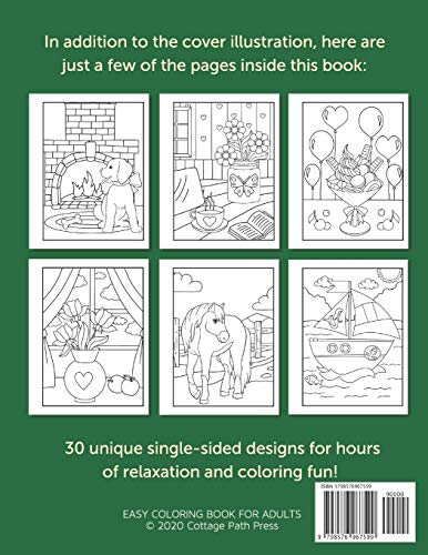 Easy Large Print Coloring Book for Adults: Simple Designs for Beginners and Teens through Seniors featuring Animals, Nature, Flowers, Farm and Country Life, Sweets & More - Image 2