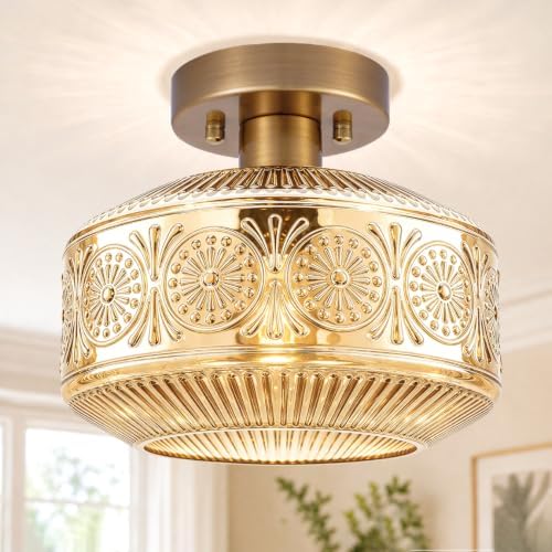 Semi Flush Mount Ceiling Light, Vintage Small Ceiling Light Fixtu...