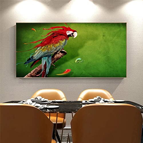 Peinture ara or aquarelle 70x140cm pour sublimer votre chambre