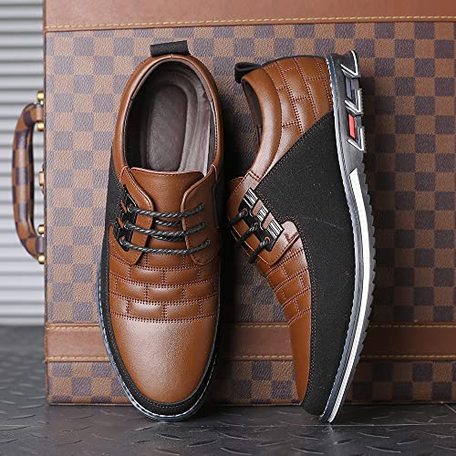 Image of Mens Dress Shoes Casual Business Oxford Derby Orthopedic Leather Shoes Simple Lace-up Walk Loafers Flats Shoes for Men