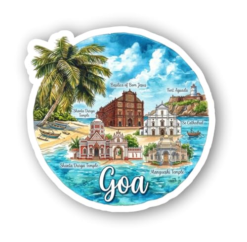 Image of Goa Textured Finish Acrylic Fridge Magnet - UV Texture Printed, Stylish Multicolor Magnet for Fridge, Wardrobe & Metal Surfaces, Pack of 1 (Goa 1)