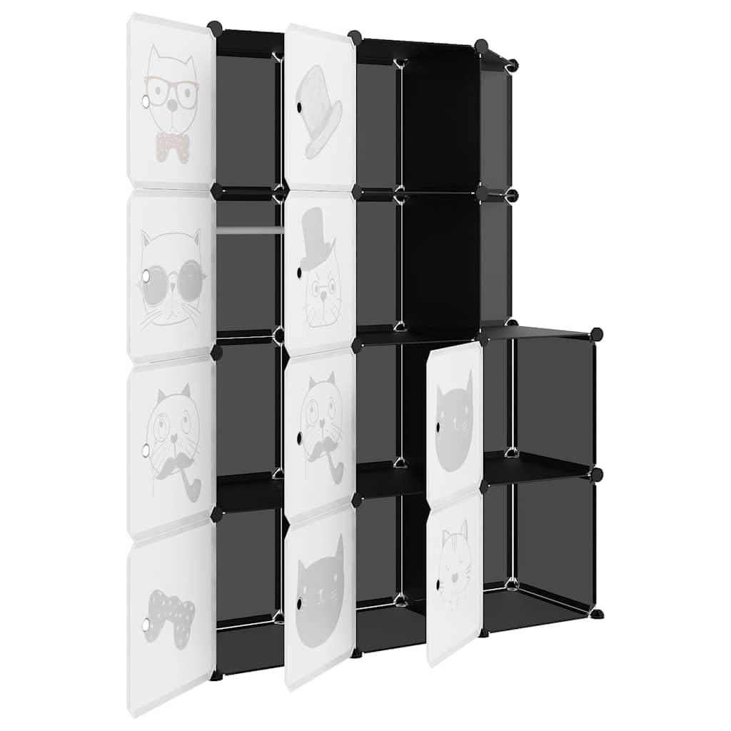 Armoire de rangement 10 Compartiments Polypropène Noir