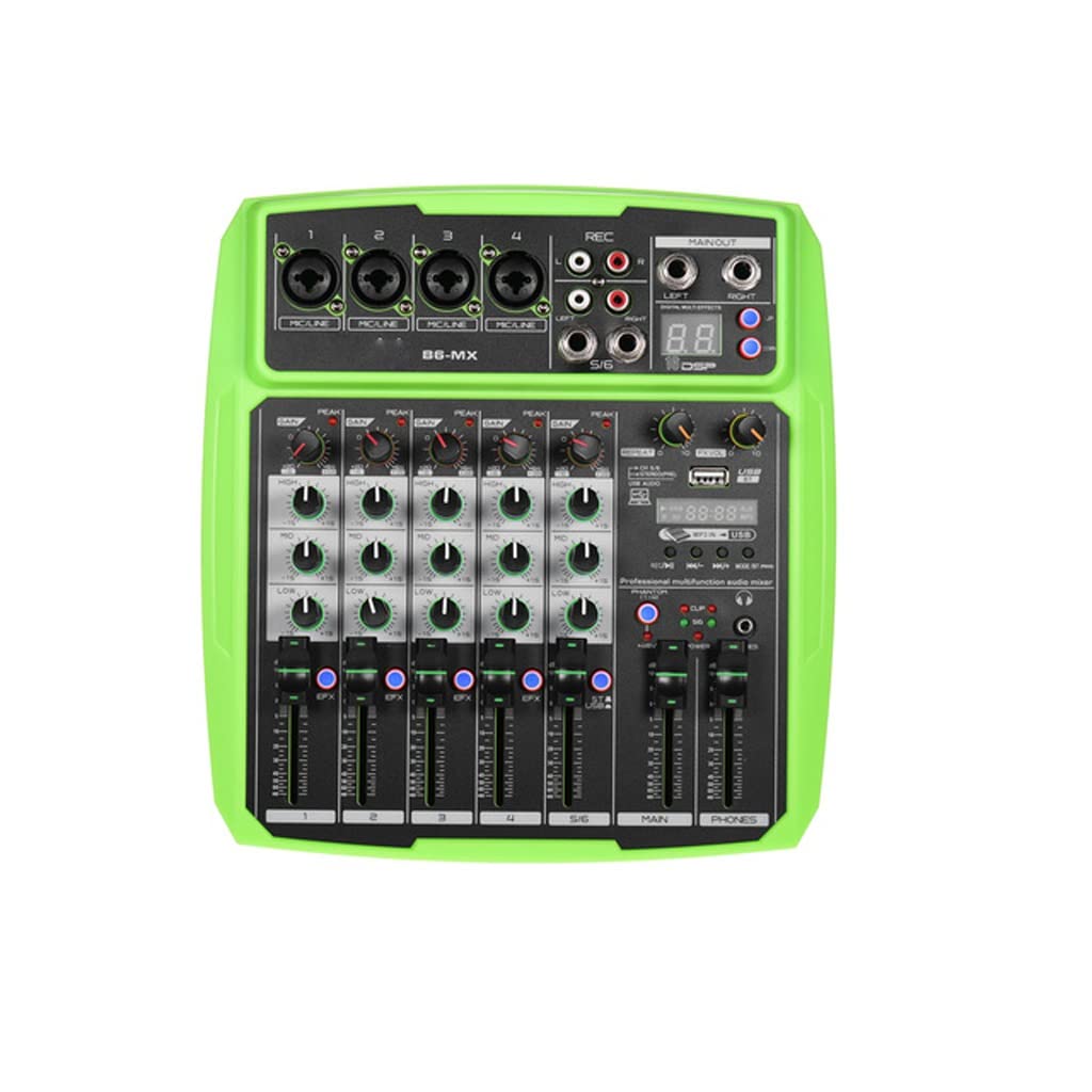 Consola de Mezclas de Sonido portátil B6-MX de 6 Canales, Mezclador de Audio, 16 DSP Integrados, alimentación Fantasma de 48 V, Compatible con BT