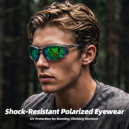 Image of FAGUMA Polarized Sports Sunglasses For Men UV400 Protection | Cycling Driving Fishing