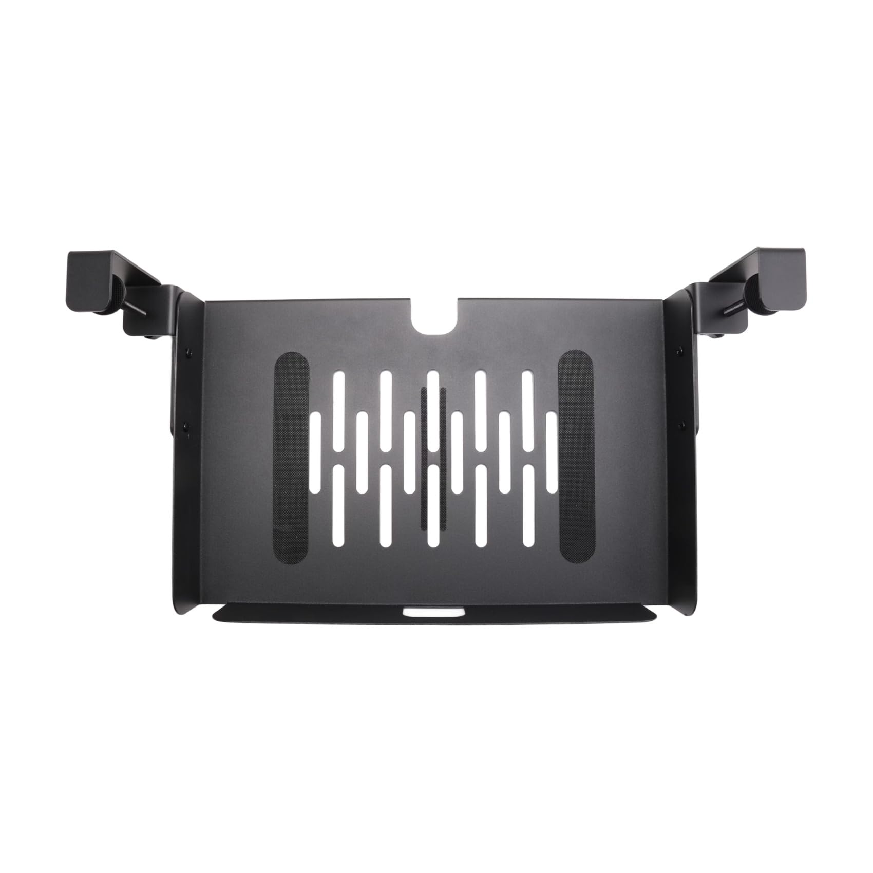 Onchdbfhuu Under Desk Laptop Mount Storage Tray Metal No Drill Design with Cable Management Multipurpose Household Organizer
