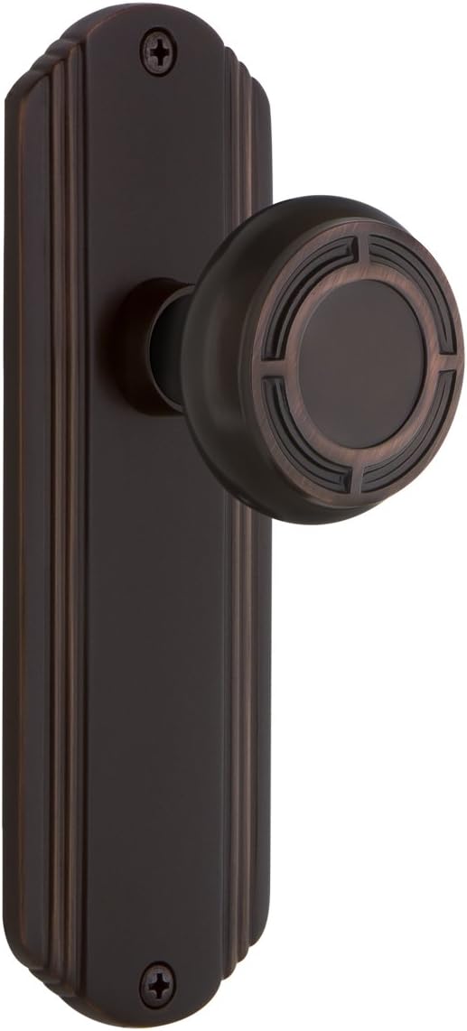 Nostalgic Warehouse Deco Plate with Mission Knob, Passage - 2.375", Antique Brass