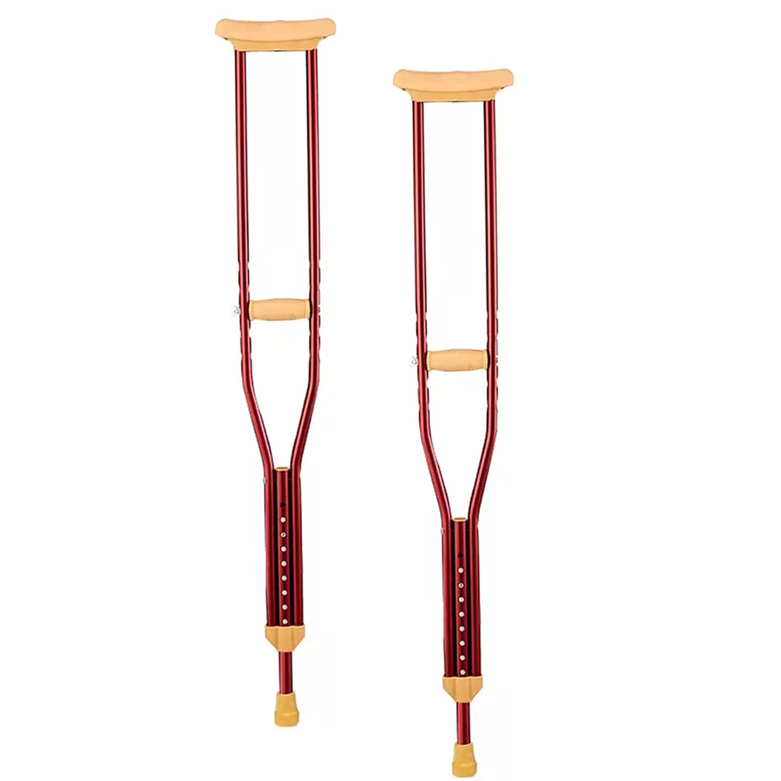 Muletas Axilares para Adulto, Regulables en Rltura,Muletas Ortopedicas para Hombre, Muletas Elegante de Aluminio para Mujer (Color : Rouge, Size : 114-135CM/44.9-53.1")