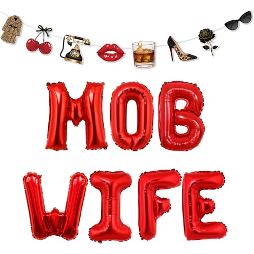 Ensemble de ballons en aluminium Red Mob Wife haut de gamme pour anniversaire
