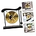 LIFKOME Chinese Bell Gong Stand Desktop Decor Vintage Gong Craft for Home Feng Shui Ornament