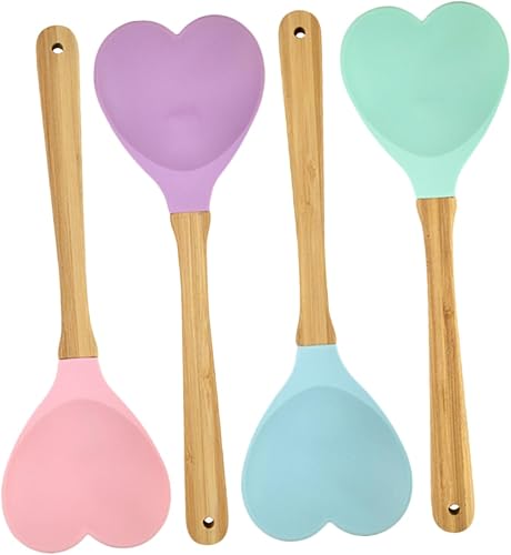 Cuchara mezcladora en forma de corazón, cuchara de cocina, artículos de cocina en forma de corazón, cuchara de ensalada en forma de corazón,