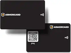 Gshield Cartão de Visita Digital ArmorCard compatível com NFC e QR Code, Compartilhe seus Dados de Contato Pessoais, Profissionais, Redes Sociais e Sites, Preto (1 Unidade)