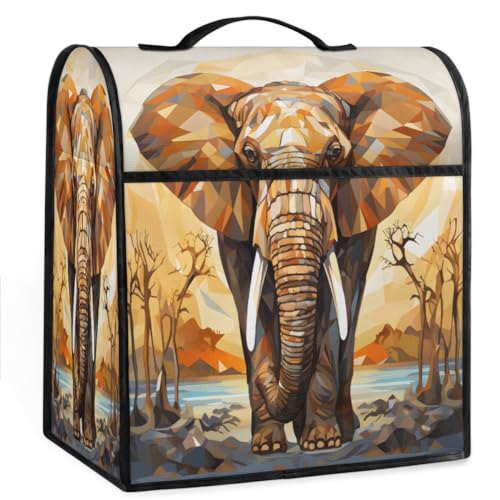 Coffee Maker Cover Abstract Elephant Animal Kitchen Appliance Covers Small Appliance Covers Blender Cover Juicer Cover Dust Covers for Kitchen Appliances with Top Handle and Pockets,Washable,C128