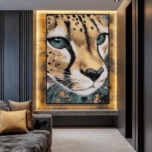 Affiche abstraite de guépard tableau animalier toile décoration murale