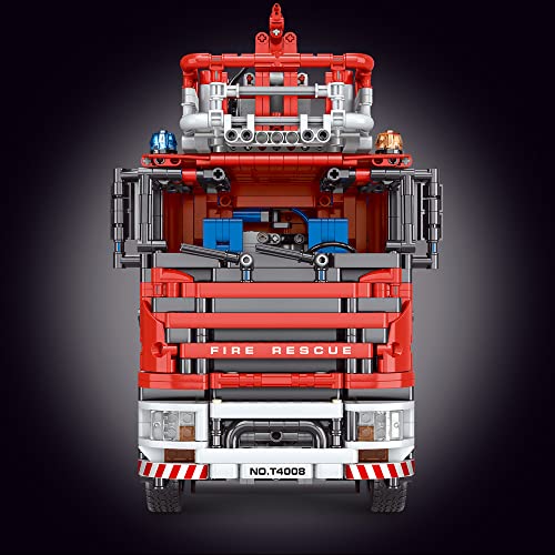 YOKES Technik Feuerwehrauto mit 8 Motoren, 4629 Teile Technik Ferngesteuert Feuerwehr LKW mit Kranarm Modell Bausatz… – Bild 6