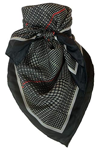 Wyoming Traders Black Plaid Silk Scarf Black