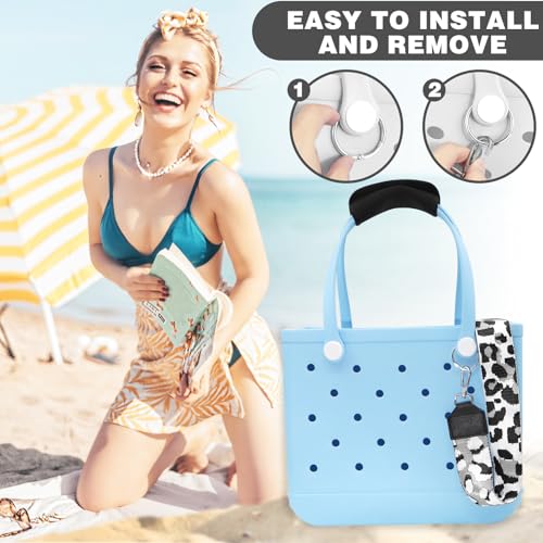 Image of Strap Wrap for Bogg Bag, Accessory for Bagg Bag, With Adjustable Shoulder Leopard Print Crossbody Strap
