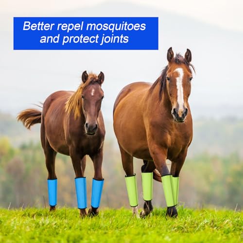 Image of Set of 20 Mesh Fly Boots for Horse Breathable Mesh Horse Boots Protective Horse Leg Wraps Horse Leggings for Preventing Flies and Mosquitoes Bites(Blue, Orange, Pink, Green)
