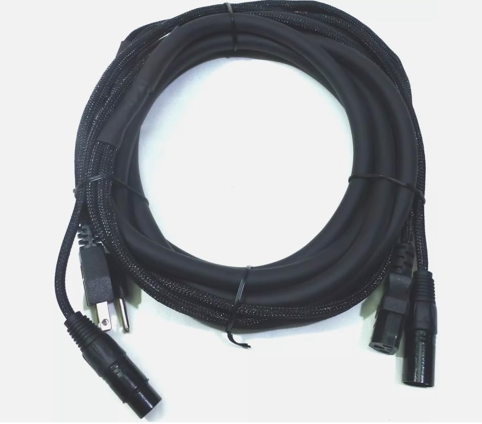 LASE 15 Ft / 4.54M Siamese Cable AC Power & XLR Cable NEUTRIK for Power Speakers