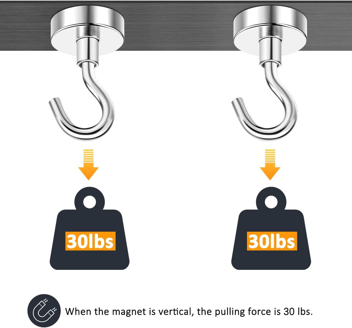 3pcs 30lbs Magnetic Hooks, Refrigerator Magnets, Extra Strong Cruise Hook for Hanging, Adhesive Hooks, No Drilling