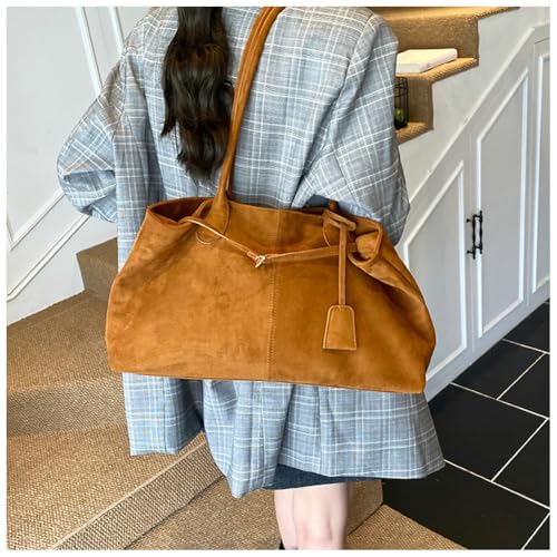 Slouchy Suede Hobo Bags Women Underarm Shoulder Satchels Bag Trendy Crescent Crossbody Purses Top-Handle Tote Handbag 20252