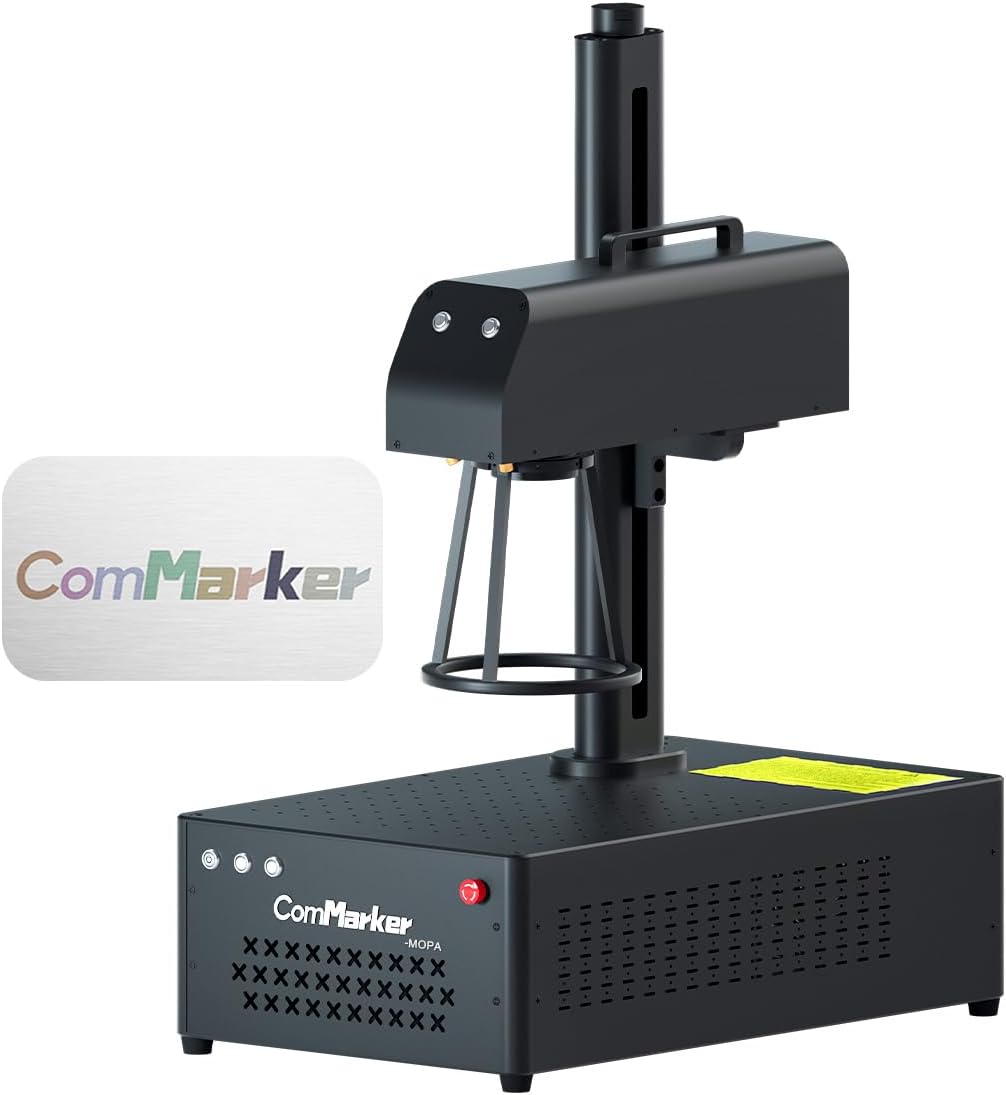 ComMarker B4 30W JPT Mopa Fiber Laser Engraving Machine,Support Lightburn Laser Engraver with 2Lens and L Protective Shield,2in1 Desktop Handheld Color Marking Machine for Stainless Steel,Ring,Tumbler