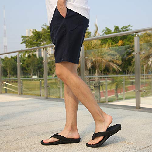 MEGNYA Mens Orthopedic Flip Flops for Plantar Fasciitis, Athletic Toe-Post Sandals with Arch Support, Comfort Walking Thong Slippers for Sport Exercise Activities3