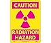 CAUTION (GRAPHIC) RADIATION HAZARD, 14X10, RIGID PLASTIC (5 Pack)