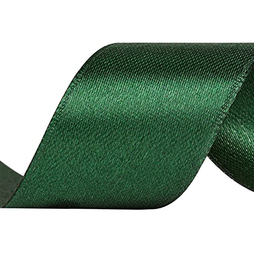 Showin Double Face Polyester Satin Ribbon Green,1” X Continuous 25 Yards, Use For Bows Bouquet, Gift Wrapping,Wedding,Floral Arrangement & Other Projects #TOP1