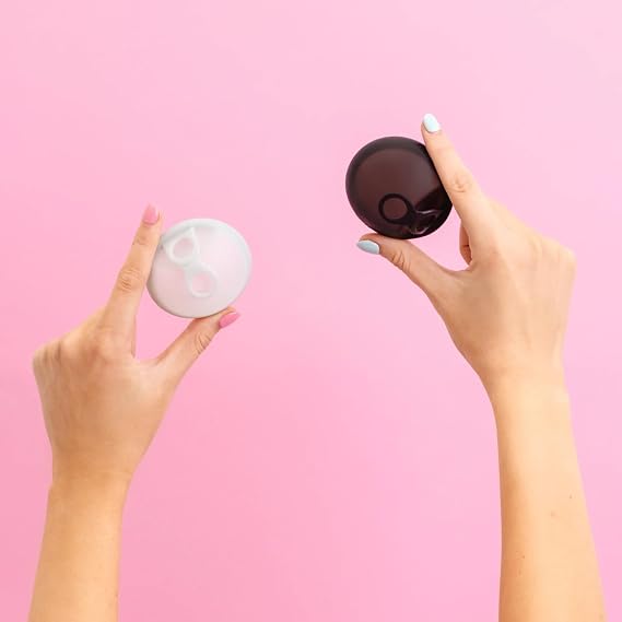 Menstrual Disc | Award Winning Reusable Soft Flexible Period Disc | Capacity of 10 Tampons | Double Loop Tab for Easy Removal, Leak Proof Alternative to Pads & Tampons (Black)