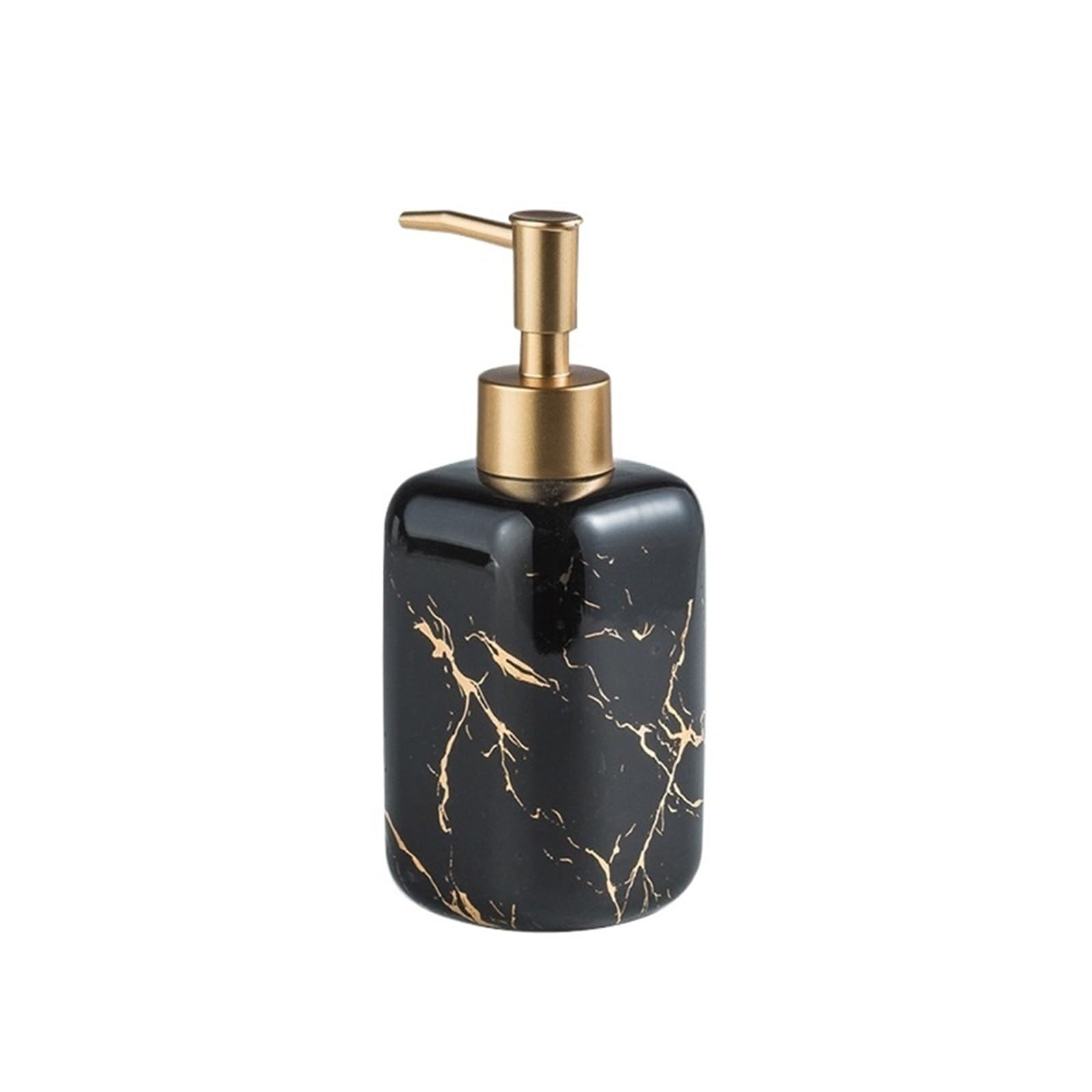 Cyairong-22 Black Soap Dispenser Ceramic Square Soap Dispenser With Pump Bathroom Shower Gel Press Bottle 300Ml(Black)
