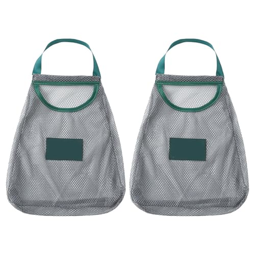 Housoutil Juego de 2 Bolsas de Malla para Frutas y Verduras, Colgantes y Ventiladas, Ideales para Almacenar Ajos, Cebollas y Patatas en Cocina Doméstica