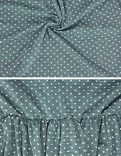 Prettylife Womens Flattering Maternity Tops Comfy Short Sleeve Pleated Pregnancy Shirt (Polyester Green - Polka Dot, Large) #TOP6