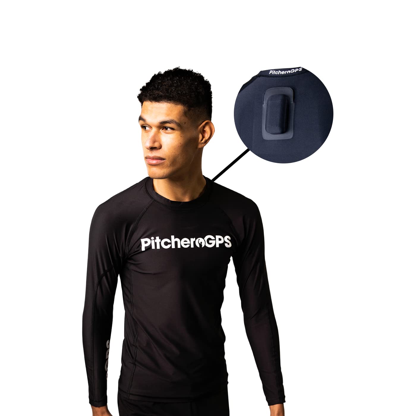Kompressions-Basisschicht, langärmelig, GPS-Tracker, Tasche, Erwachsene, feuchtigkeitsableitend, atmungsaktives Gewebe, Teamsport, Fußball, Rugby, Hockey