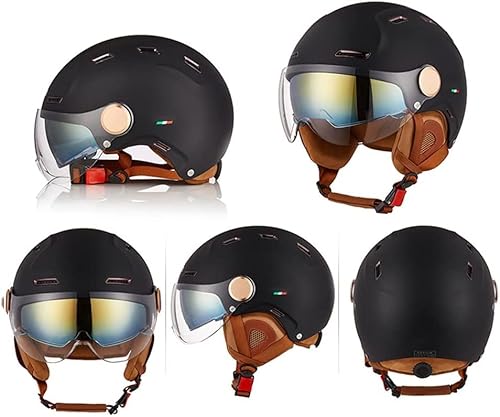 Kid Vintage Motorcycle Open Face Helmet For Ece Dot Approved Cool Girl Style Retro Vespa Half Helmet For Men And Women Cruiser Scooter Moped Youth 3/4 Electric Motorcycle Helmets (B,Small) #TOP1