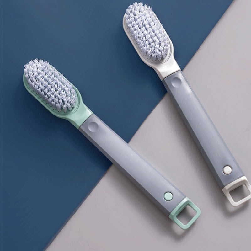 Shoe Brush with Thick Handle Hard Bristles for Cleaning Stains Household Long Handled
