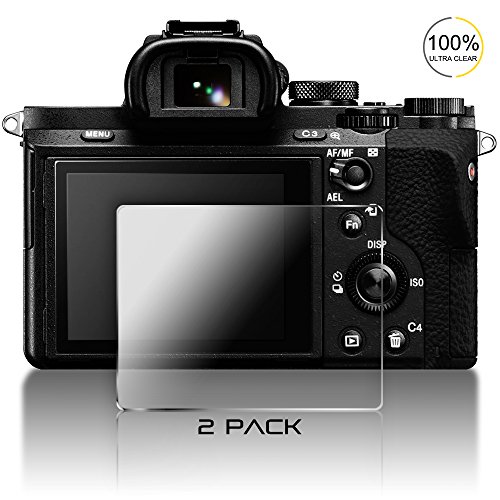 Protector de Pantalla Protectora para la Cámara de Sony Alpha A7II A7RII A7S II A7MKII, AFUNTA 2 Paquetes Protector de Pantalla Vidrio Templado