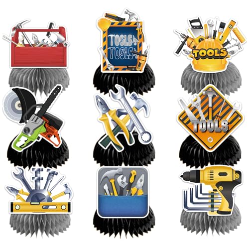 9 PCS Tools Honeycomb Centerpieces Tools Table Decorations Table Topper