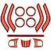 Opall Full Set Interior Decoration Trim Kit Steering Wheel& Center Console Air Outlet Trim, Door Handle Cover Inner for Jeep Wrangler JK JKU 2011-2017 2 Door &4 Door (Orange 12PCS)