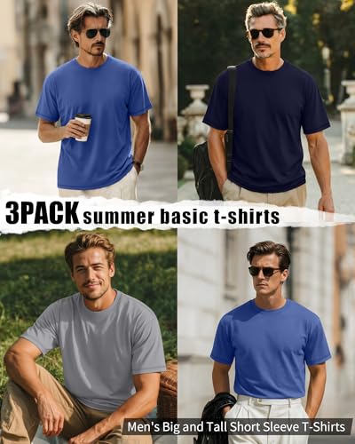 Image of Neer 3 Pack Big and Tall T-Shirts for Men L-7xl Tops