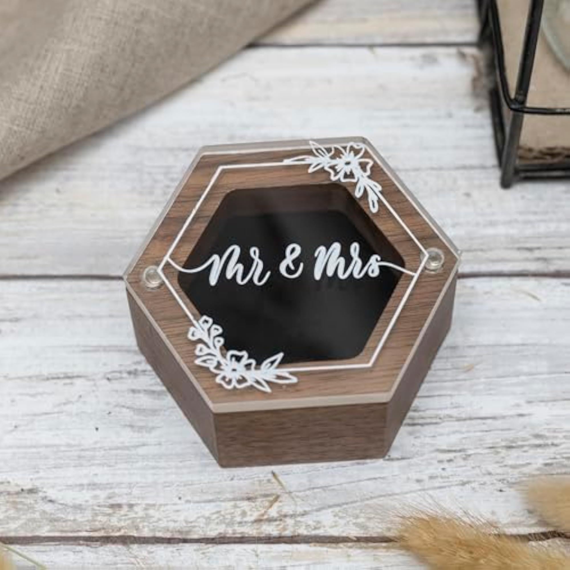 Rustic Wooden Ring Box for Engagement, Gift for Proposal