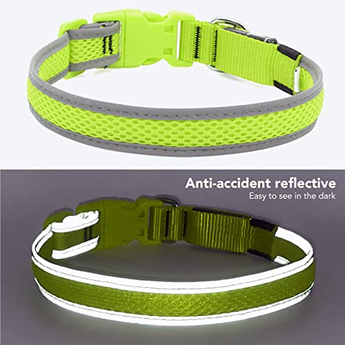 Illumifun Reflective Led Dog Collar, Adjustable Glowing Pet Safety Collar, Usb Rechargeable Light Up Collar For Your Large Dogs (Large, Green) #TOP2