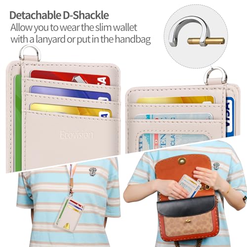 Image of Slim Minimalist Front Pocket Wallet, RFID Blocking Credit Card Holder Wallet with Detachable D-Shackle for Men Women