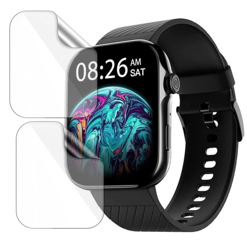 Image of 2 Pack| Smartwatch Screen Protector for Noise Colorfit Ultra 3 |1.96 inch| | Flexible TPU Film, 9H Scratch Resistant, Bubble Free Installation - Not Tempered Glass