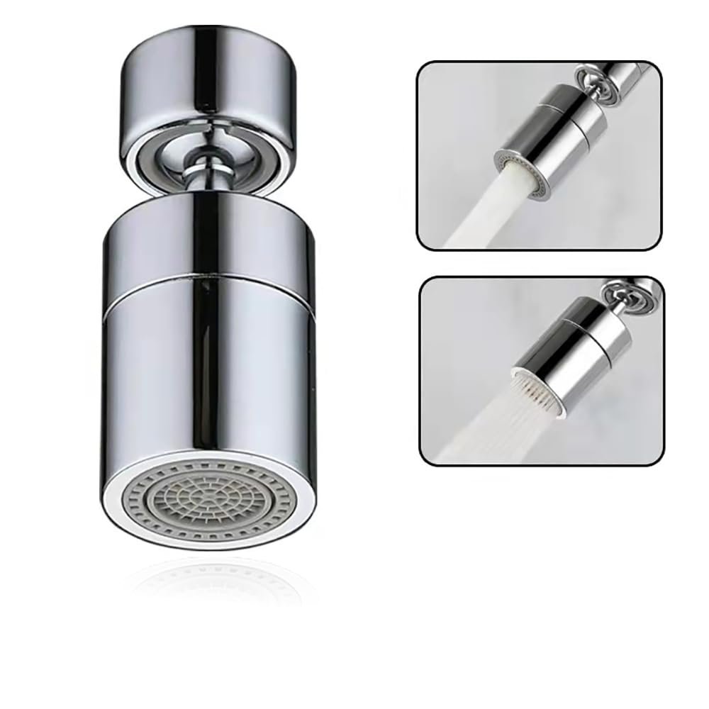 Heatunk Kitchen Faucet Aerator Adapter - 360° Swivel Water Spray Tap Head Attachment - Splash Filter, Bubbler Nozzle - Replacement Parts to Enhance Sink Water Efficiency and Convenience