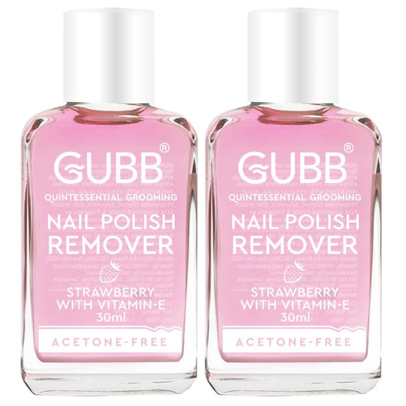 GUBB Nail Polish Remover Strawberry | Nourishes nail | Acetone free | Gentle Nail Paint Remover - 30 Ml, Pack Of 2-image-8